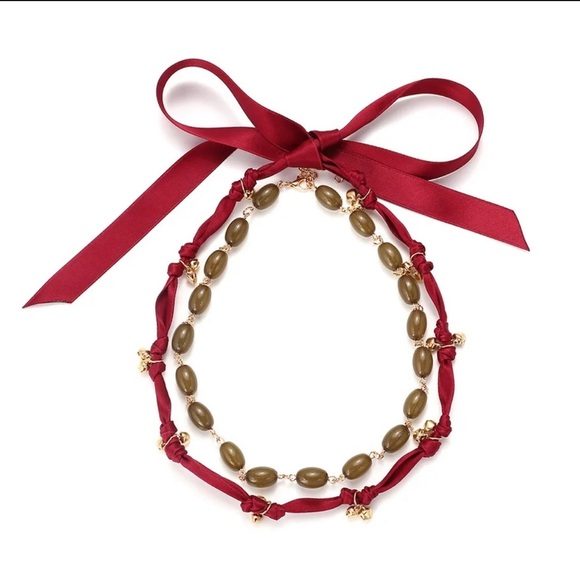 Zara Green Beaded And Ribbon Necklaces - Picture 5 of 12